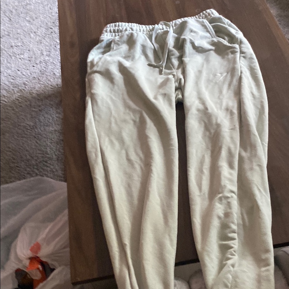 Gymshark Cream Sweatpants Relaxed Fit
